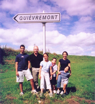 John Guevremont with family in Quièvremont, France